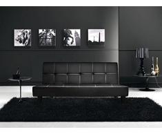 Bagno Italia Canapé lit inclinable 180 x 97 x 36 en Simili Cuir Noir 3 Places avec méchanisme Anti basculement
