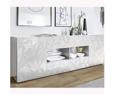 NOUVOMEUBLE Salle à Manger Enfilade + Table Extensible Design Blanc laqué Paolo