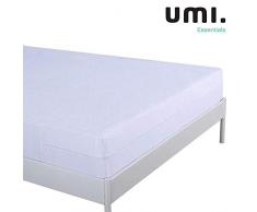 Umi. Essentials - Housse de Matelas élastique imperméable,avec Fermeture éclair - Coton (90x200+20cm)