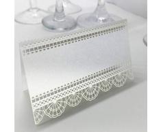 Amosfun 100 Pcs Carte De Place Creux Dentelle Cartes De Place De Mariage Cartes De Place Romantique Mariages Événement De Fête Dîner Buffet Table Réglage Nom Place Cartes