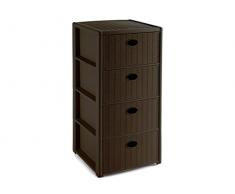 Stefanplast 3860529 Elegance Rattan commode à 4 tiroirs