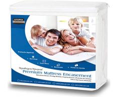Utopia Bedding Protège-Matelas zippé étanche de Haute qualité - Hauteur du Matelas 15-25 cm - Protection Contre Les liquides, Insectes et acariens (160 x 200 cm)