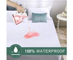 viewstar Protège Matelas 140x190/200 Imperméable, Bonnet Rabat 40cm Souple et silencieuse Alese Matelas Respirante en Coton Housse Anti-acarien, Hypoallergénique Protection Lit Adulte et Enfant