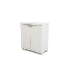 Plastiken Armoire moyenne Space Sever 90 cm couleur beige (90 cm de largeur x 45 cm de profondeur x 100 cm de hauteur)