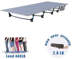 Kacsoo Lit de Camping Pliant Voyage en Plein air Lit de Camp Ultra-léger Hiker, lit de Couchage en Alliage daluminium pour la randonnée en Camping Pêche à la pêche - 2 kg / 4,4 Livres