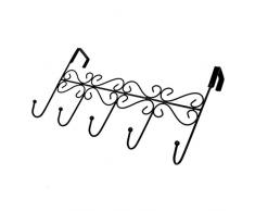 REFURBISHHOUSE 5 Crochets pour Portes Armoire pour Portes Porte-Manteaux Patère à Crochets Armoire Suspendue Crochets à Vêtements Noir