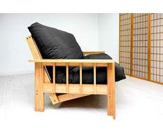 Futon On Line lit canapé lit Vienna, Protection Noire, 190 x 140 x 30 cm
