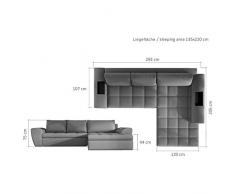JUSThome LA COSTA Canapé d'angle Sofa canapé lit avec coffre Cuir écologique (lxLxH): 205x292x75 cm Rouge