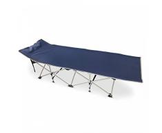 Leogreen - Lit de Plage Pliant, Lit de Camp, 190 x 67 x 35 cm, Bleu Marin, Matériau: Polyester 600D, Tubes en Acier
