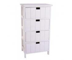 Chiffonnier "Seuni" 4 tiroirs blanc