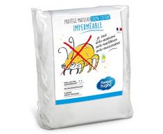 Sweetnight - Protège matelas 160x200 cm | Alèse Imperméable et Anti Acariens | Molleton 100% coton | Silencieux et Respirant