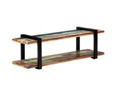 Tidyard Meuble TV/Meuble télé/Table Basse/Buffet en Bois de Récupération Massif Style Industriel 130 x 40 x 40 cm