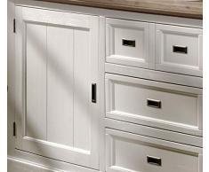Kasalinea Buffet Enfilade Contemporain Bois Massif Couleur Blanc Emeline