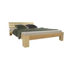 Lit double en bois futon 160x200 bois naturel