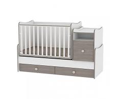 Lit bébé évolutif/combiné Trend Plus blanc/café Lorelli (Le lit se transforme en : lit dadolescent, bureau, armoire multi-fonction)