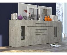 IDEAKIT 207493 Daiquiri Enfilade Mélamine Gris 200 x 35 x 80 cm