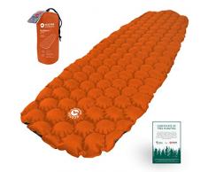 ECOTEK Outdoors Matelas Hybern8 ultraléger Gonflable randonnée Camping - Design FlexCell - Parfait pour hamacs et Sacs de Couchage (Orange de Feu)