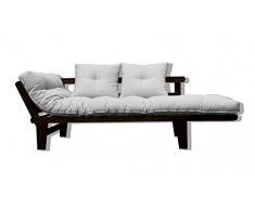 Canapé-lit Sésamo, Wenge, Futon Écru, 200x82x32 cm