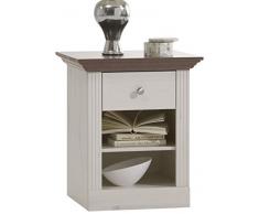 Steens Furniture Commode de Nuit Monaco 001/69, Blanc/Gris, pin