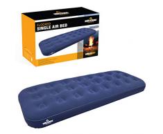 Milestone Camping 88000 Matelas Gonflable floqué, Bleu, Célibataire