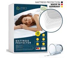sinnlein Protège Matelas imperméable 90 x 190/200 cm - certifiés Oeko-TEX®, sur-Matelas en Molleton, Alèse Respirante, Hypoallergénique, Anti-Bactérien - Garantie 20 Ans