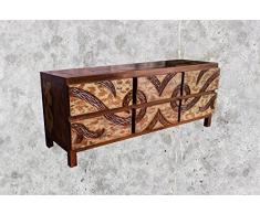 Commode TV16 en Teck Meuble TV Style Shabby rétro
