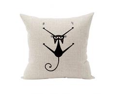 Nunubee Chaud Doux Lit linge de Coton Oreiller Maison Carré Décor Taie d'Oreiller Sofa Housse De Coussin Chat