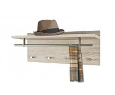 Haku Möbel 42017 Garde Robe Murale Métal Chêne/Optique Inox