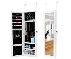 Armoire à Bijoux Ezigoo avec Miroir – Armoire a Bijoux Murale ou à Suspendre au Mur
