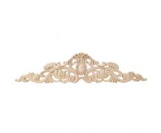 YINUODAY Applique en Incrustation en Bois Sculpté Appliques en Bois pour Mur Armoire de Porte Non Peinte Armoire Meubles de Maison Décor Artisanat de Style Européen