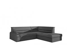 E- MEUBLES Canapé dangle en lit Convertible avec Coffre 4/5 Places - en Simili Cuir - Salon & séjour - FLORIANO (Gris (Soft 29), Droit)