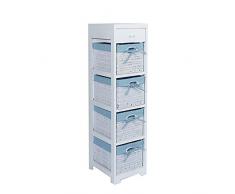 DLSMB Meuble Chiffonnier Rotin tiroir Armoire de Rangement Slit Armoire de Toilette Cabinet Cabinet Side Affiner la Poitrine (Color : Blue, Size : 26x32x60.5cm)
