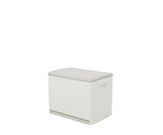 Coffre de Rangement Plastique 260L Blanc/Beige