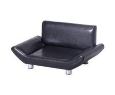 Pawhut Lit canapé Design Contemporain pour Chiens Chats 72L x 45l x 35H cm métal Simili Cuir Noir