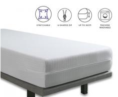 Tural - Housse de Matelas Extra élastique et résistante. Protège Matelas/Rénove Matelas avec Fermeture éclair. 140x190/200cm
