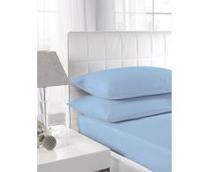 Drap-housse pour sommier épais en 100 % coton égyptien - Profondeur extra de 40 cm, bleu ciel, Super king