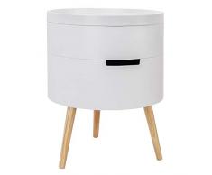 WOLTU TS50ws-1 Table de Chevet Table Basse avec 2 Compartiment de Rangement Plateau en MDF, 38x38x51cm, Blanc