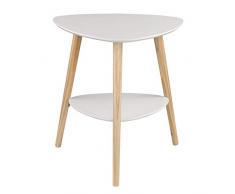 EUGAD 0063ZZ Table dappoint avec 2 tablettes Table de Nuit Table de Chevet Pieds en Bois 50x40x55cm Blanc