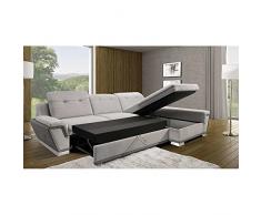 JUSThome GALACTIC S-FP COMFORT Canapé d'angle Sofa canapé lit Cuir écologique velours daim synthétique (lxLxH): 191x300x84/92 cm Gris Violet I Angle droit
