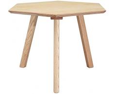 Z.Z.F Side Table de chevet Table dangle en bois massif Table dappoint Salon Hexagonal Sofa côté Plusieurs petites Table basse Tables basses (Color : Wood Color, Size : 60 * 60 * 42cm)