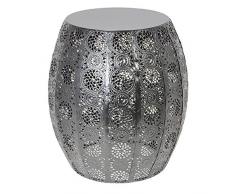 THE HOME DECO FACTORY Table Dappoint Ajouré, Metal, 30 x 30 x 35 cm