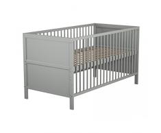 Lit bébé évolutif en bois laqué gris Baby Fox 70 x 140 cm