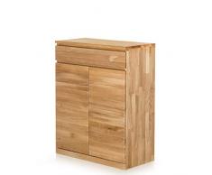 Marque Amazon - Alkove - Hayes - Commode en bois massif avec un tiroir et 2 étagères, Chêne sauvage