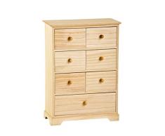 Mini commode, commode en bois, commode avec 7 tiroirs
