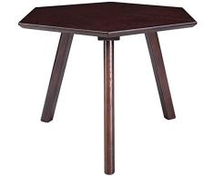 Z.Z.F Side Table de chevet Table dangle en bois massif Table dappoint Salon Hexagonal Sofa côté Plusieurs petites Table basse Tables basses (Color : Walnut Color, Size : 60 * 60 * 42cm)