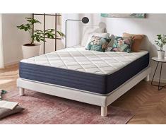 NATURALEX | Matelas Aura 140x190 Cm | Multicouches HR+Latex Haute Densité | Mousse A Mémoire Double Face été/Hiver | Adaptabilité+Indépendance De Couchage Supérieures | Confort et Durabilité