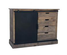 LORIGINALE DECO Meuble Industriel Bahut Commode à Tiroirs Porte Coulissante Fer