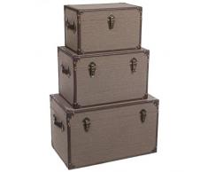 Lot de 3 malles coloris Taupe