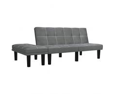 vidaXL Canapé à 2 Places Sofa de Salon Canapé-lit Chambre à Coucher Canapé Convertible de Salle de Séjour Maison Intérieur Gris Similicuir