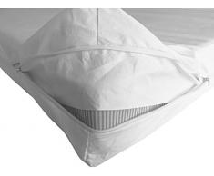 Housse Anti-acariens intégrale pour Matelas 2 Personnes - Dispositif médical - Garantie 10 Ans - Housse barrière sans Aucun Traitement ni plastification